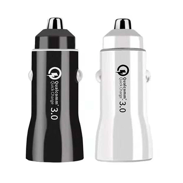 

UUTEK RS-682 PD+QC3.0 super fast charging usb car charger dual ports car usb charger small and powerful usb fast car charger, Black&white