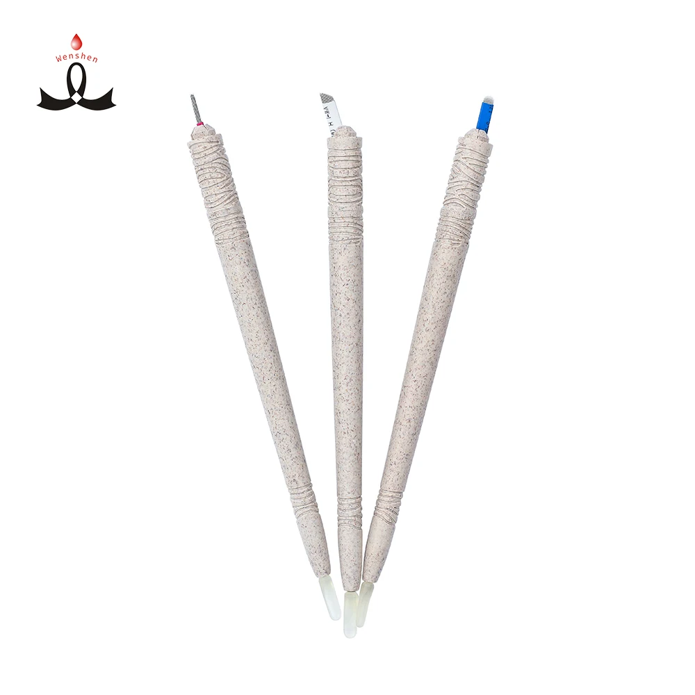 

Manual tattoo pen Face Deep Eco-disposable Microblading Pen With Rubber Brush Manual Pen For Multiple Blade Types