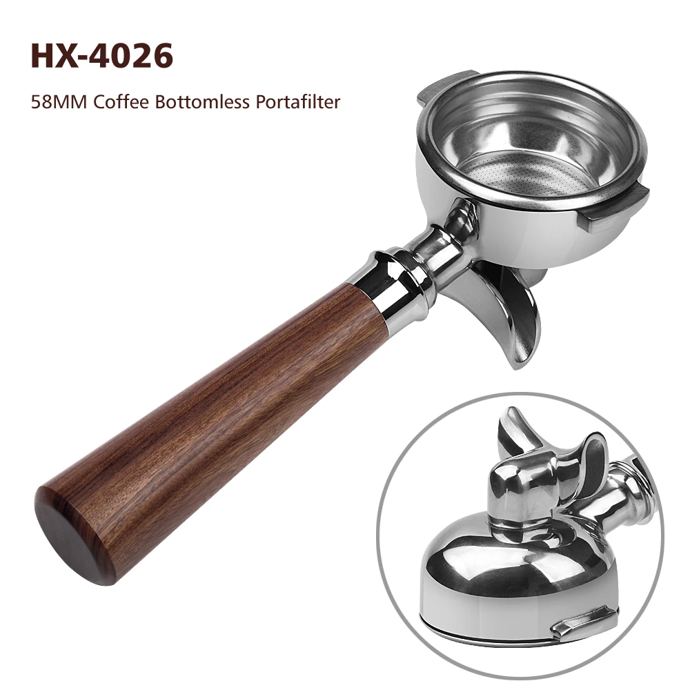 

2-Ear 58mm Coffee Machine Stainless Steel Portafilter with Double Spout to fit 58mm Tamper