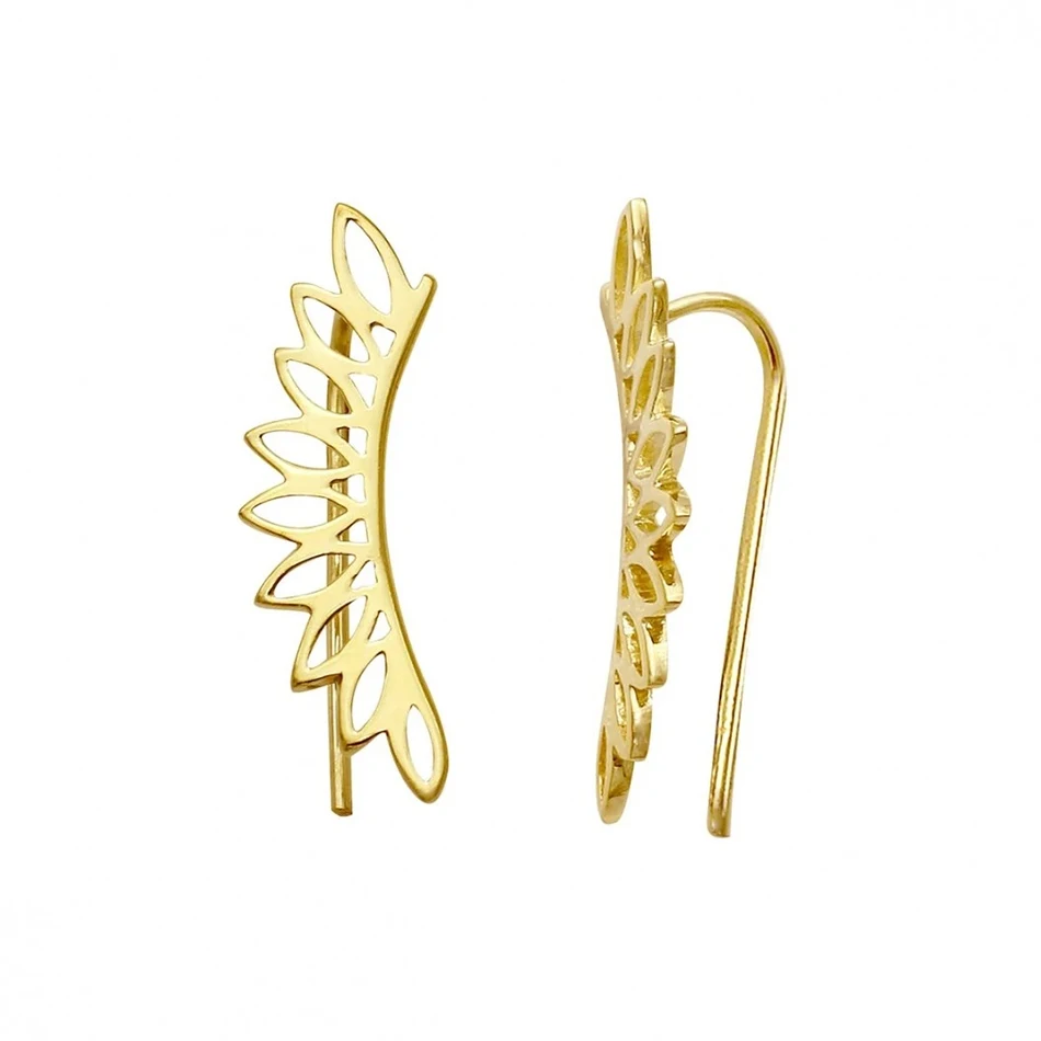 

2020 fashion jewelry 925 sterling silver earing high quality 18k gold vermeil classical leaf earing for women party