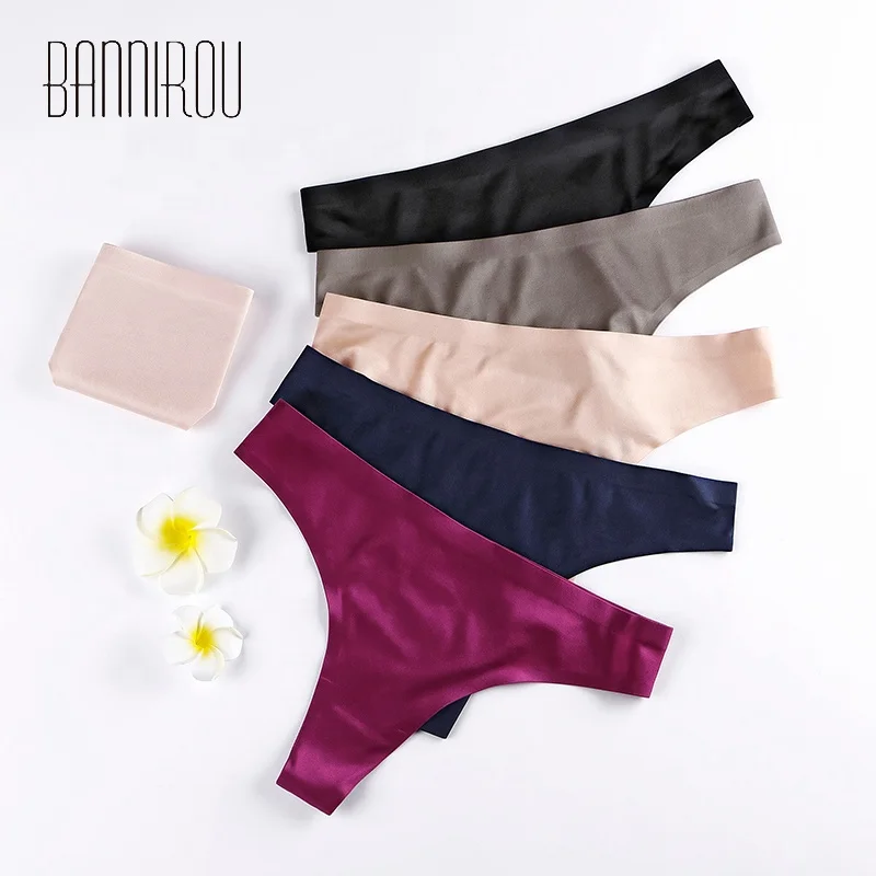 

Tanga Lady Panties Sports Seamless Underwear Ice Silk Sexy Thongs For Women Female Bikini T-back, Black,grey,blue,red,pink,nude