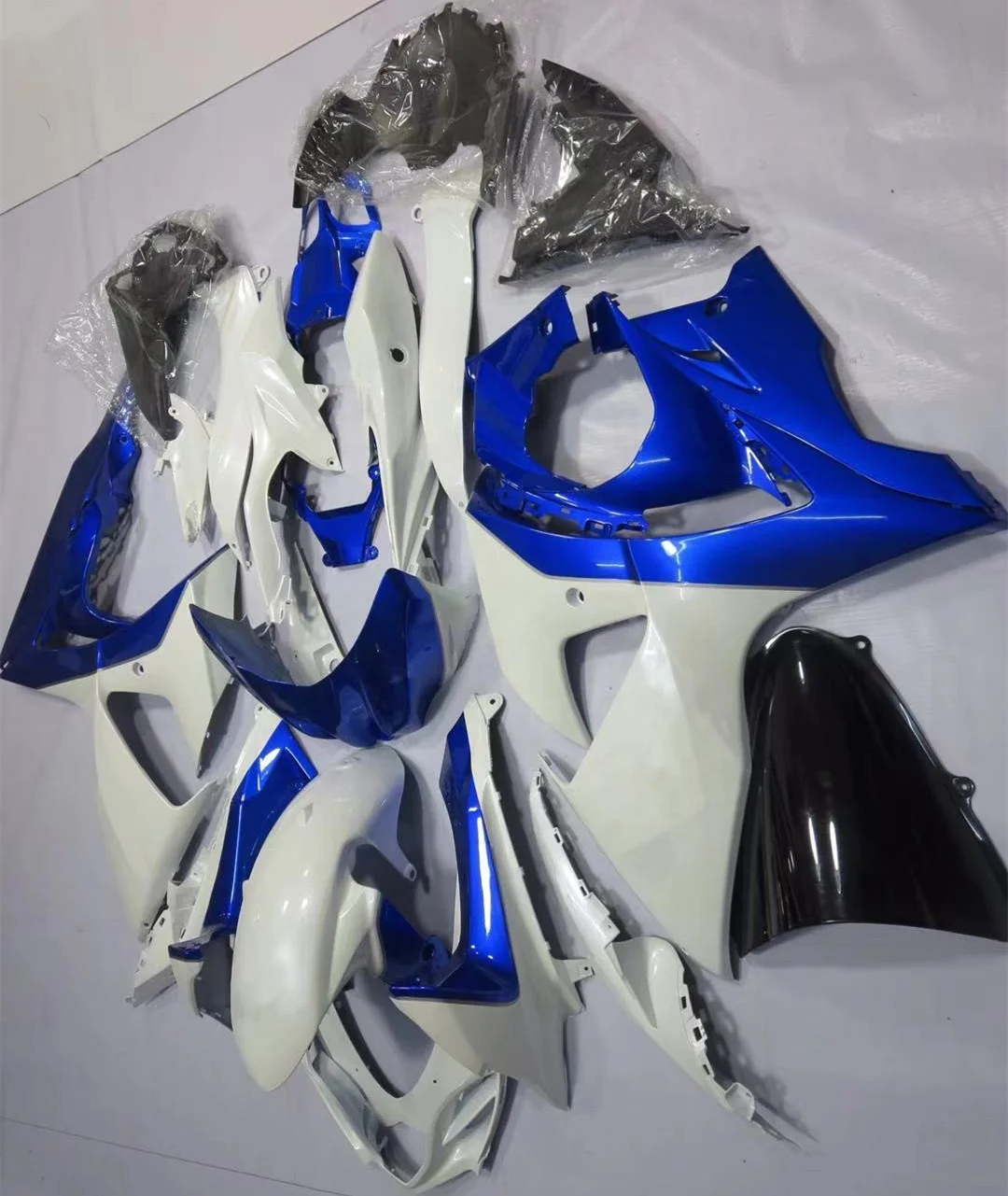 

2022 WHSC Blue And Black White Motorcycle Parts For SUZUKI GSXR1000 2009-2010 ABS Plastic Cowl Kit, Pictures shown