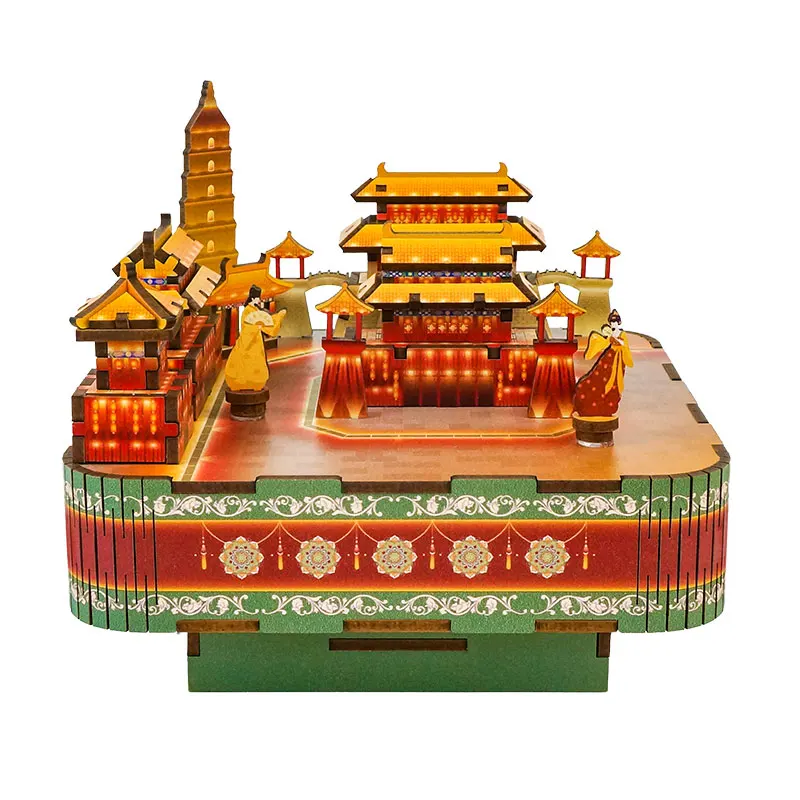 

Tonecheer Dream to Tang Dynasty music box wood jigsaw for kids wooden 3d puzzle