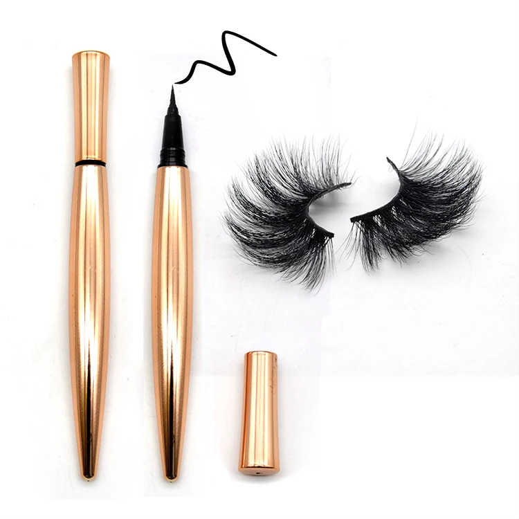 

Rose gold tube eyelashes glue pencil make your brand magic lashglue glue pen eyeliner waterproof eyeliner
