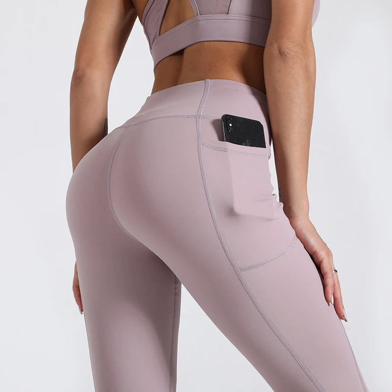 

Wholesale Quick-drying Custom Yoga Leggings Sportswear Womens Fitness Apparel, Solid color