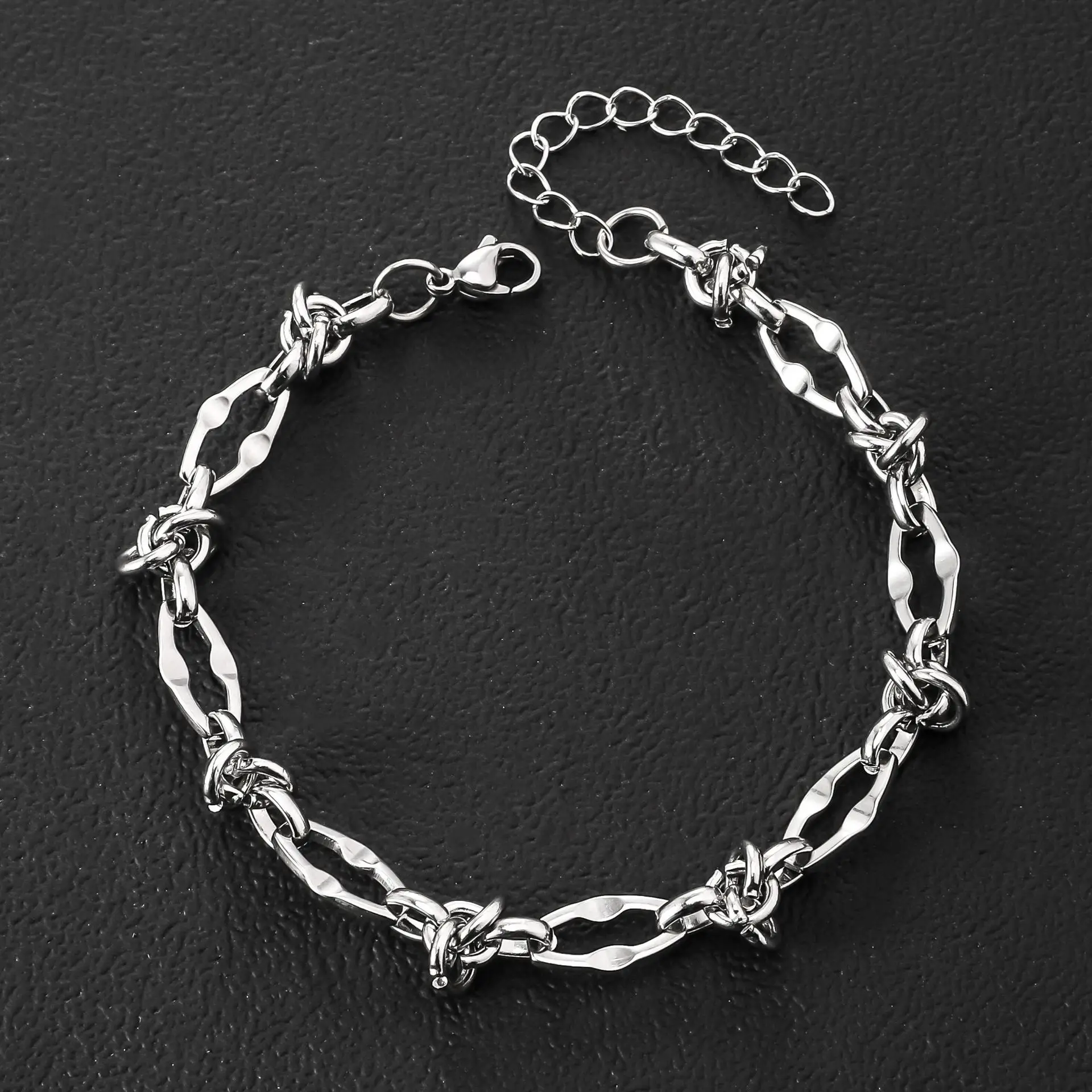 Wholesale Stainless Steel Jewelry 18K Gold Plated Hombre Brazaletes Girl Pulsera Cadena Chunky Knotted Bracelet for Men