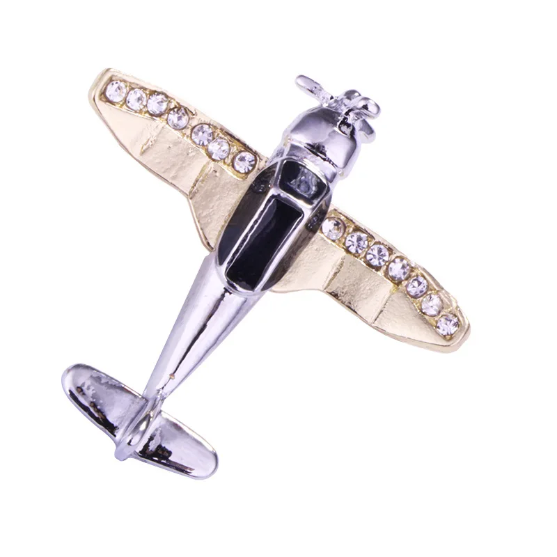 

Promotional Souvenir Gift Jewelry Metal Zinc Alloy Crystal Rhinestone Airplane Plane Military Helicopter Aircraft Brooch Pin