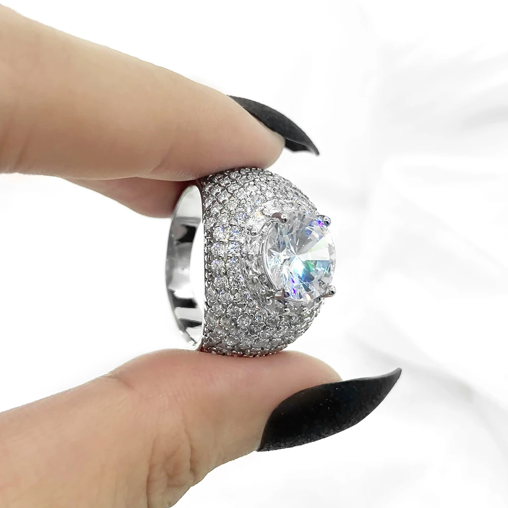 

custom fine jewelry diamond ring moissanite men