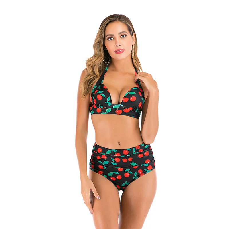 

L216C 2021 New Design Luxury Bikini Print Swimsuit Push Up High Waist Swimwear Beachwear