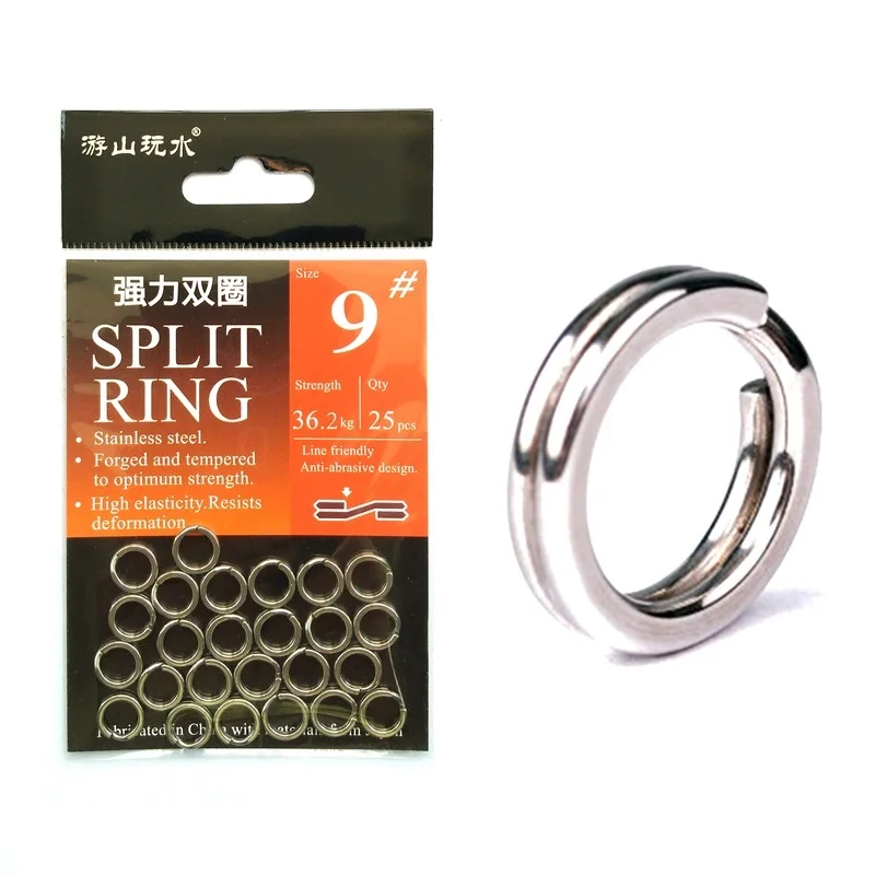 

YSWS sus304 stainless steel fishing Fish hook Lure Split ring Double circle