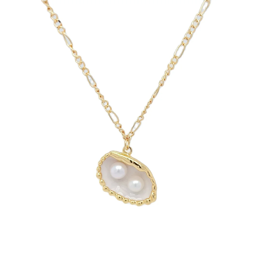 

18k gold plated shell pearl pendant necklace women jewelry trendy fashion accesorries