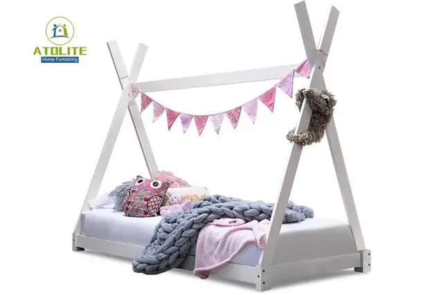 Sleep Design Kids White Wooden Solid Pine Tipi Tent Canopy Style Bed Frame Teepee Cabin Bed Buy Wood Tipi Bed Teepee Cabin Bed Kids House Bed Product On Alibaba Com