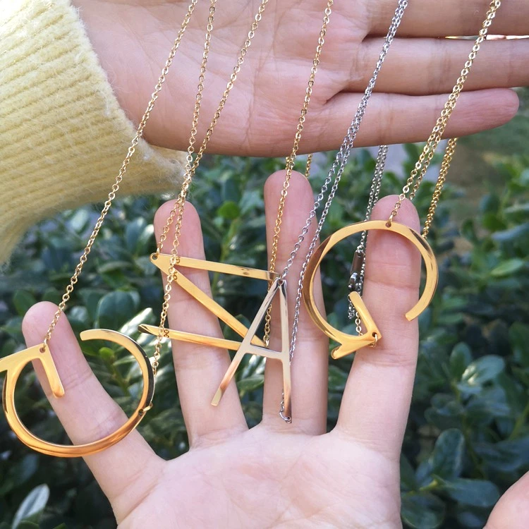 

Jialin jewelry stainless steel gold plating initial letter necklace 26 letter necklace wholesale