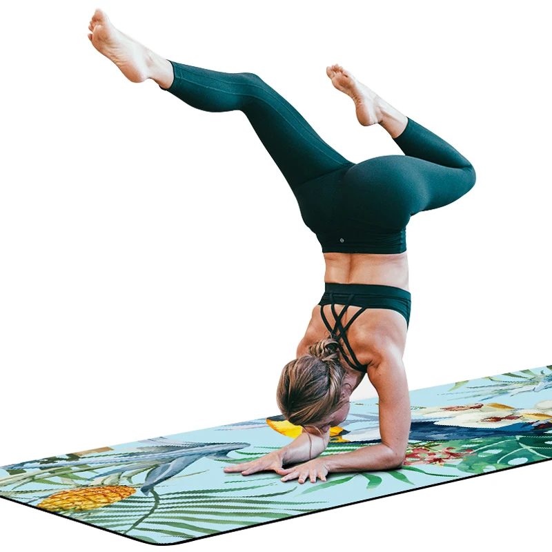 

Natural Rubber Mats Female Portable Folding Pilates Blankets Suede Printing Professional Yoga Anti-slip183*68CM*1MM, 8 styles