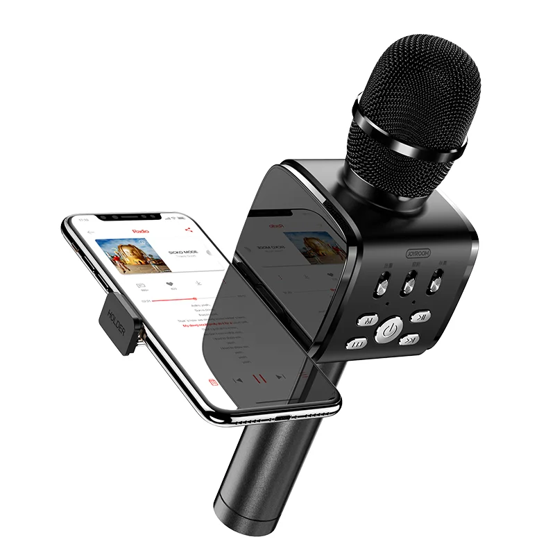 

Joyroom Hot Sale Portable KTV Wireless Karaoke Microphone with Phone Holder, Black,rose gold