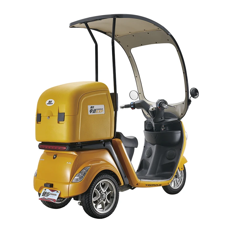 
2020 windscreen 3 wheel electric mobility scooter enclosed tricycle three wheel scooter with food delivery box 