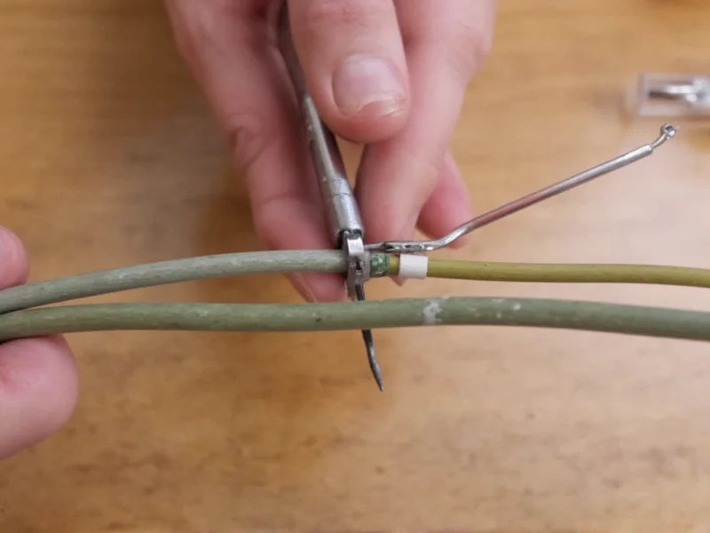 Improvised wire stripping technique using flathead screwdriver
