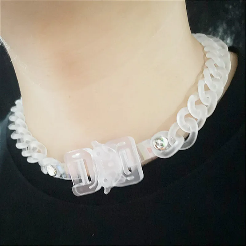 

Acrylic Chain Necklace Punk Oversize Exaggerated Choker Necklace Big Chunky Link Cuban Chain Necklace for Men Women, Dazzle