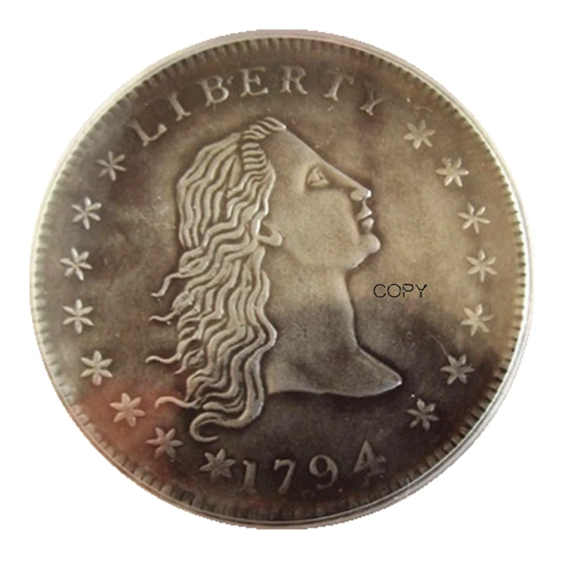 

Reproduction US 1794 1795 Flowing Hair Dollar 90 Silver 10 Copper Decorative Custom Coins