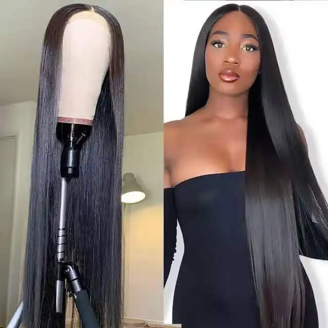 

wig bulk 13x4 13x6 hd lace frontal virgin peruvian silky straight human hair wigs for black women