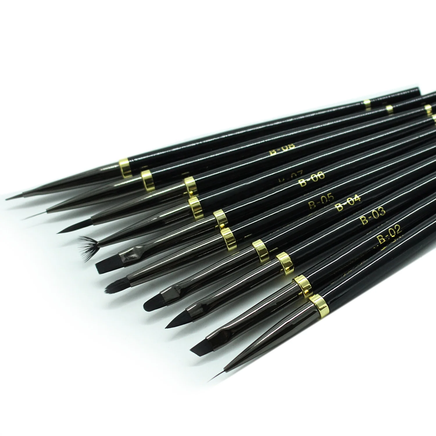 

Yihuale 10pcs profession Nail Art UV Gel Design Brush Set Painting Pen Manicure Tips Tools, Black, blue