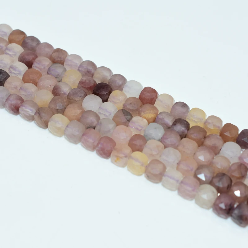 

High Quality Natural 5*5mm Faceted Red Rutilated Quartz Beads For Jewelry Making