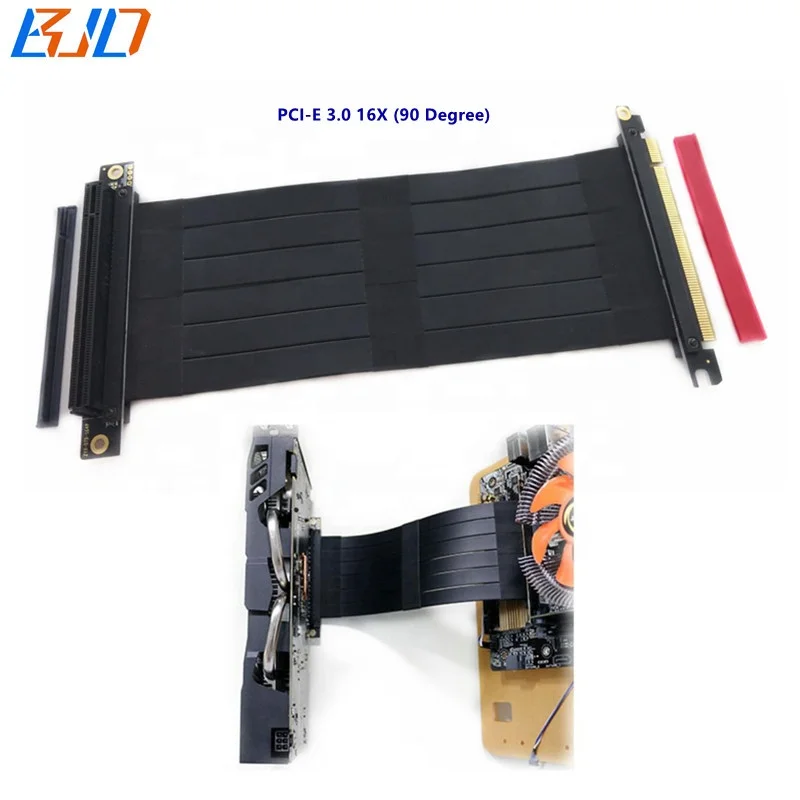 

PCI Express PCI-E 3.0 16X GPU Extension Riser Cable 90 Degree 10CM ~ 100CM For High-end Graphics Card