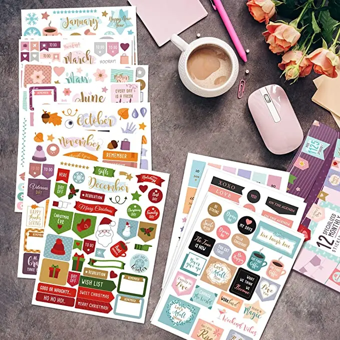 
Myway low price weekly monthly journal custom sticker sheet planner stickers sheets 