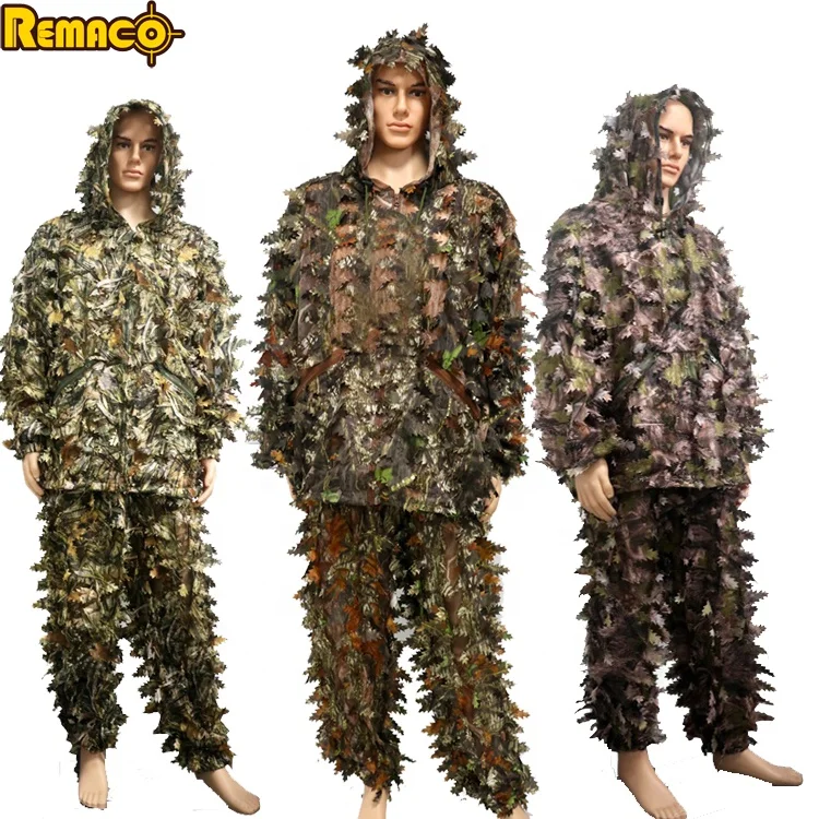 

Camo Hunting Army Sniper Military Camouflage Gilli Custom Gilly Suite 3D Leaf Ghillie Suit