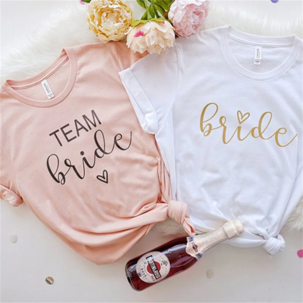 

Wholesale Bride Squad Shirt Custom Print Team Bride Shirt Bachelorette Party Shirt