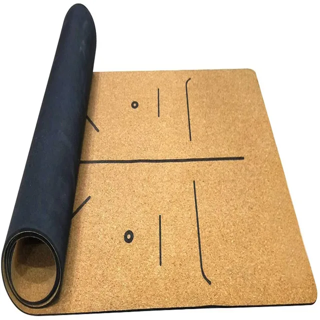 

2021 pvc foam yoga mat with flower printing non slip digital printed new product natural rubber polyurethane, Natural cork