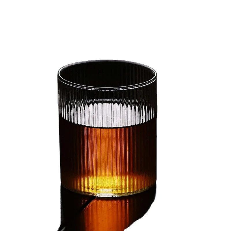 

(customized) 300 ml simple striped glass household hotel supplies coffee shop soda fountain coffee cup