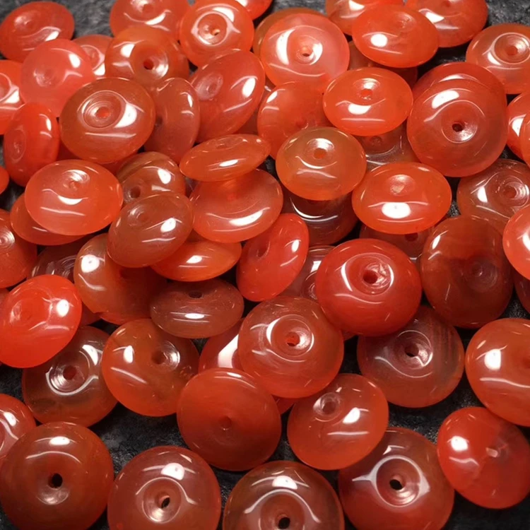 

Carnelian Crystal Jewelry Making Charms For Women Donut Necklace Pendant Decoration DIY Red Agate Donuts Accessories, Natural color donut
