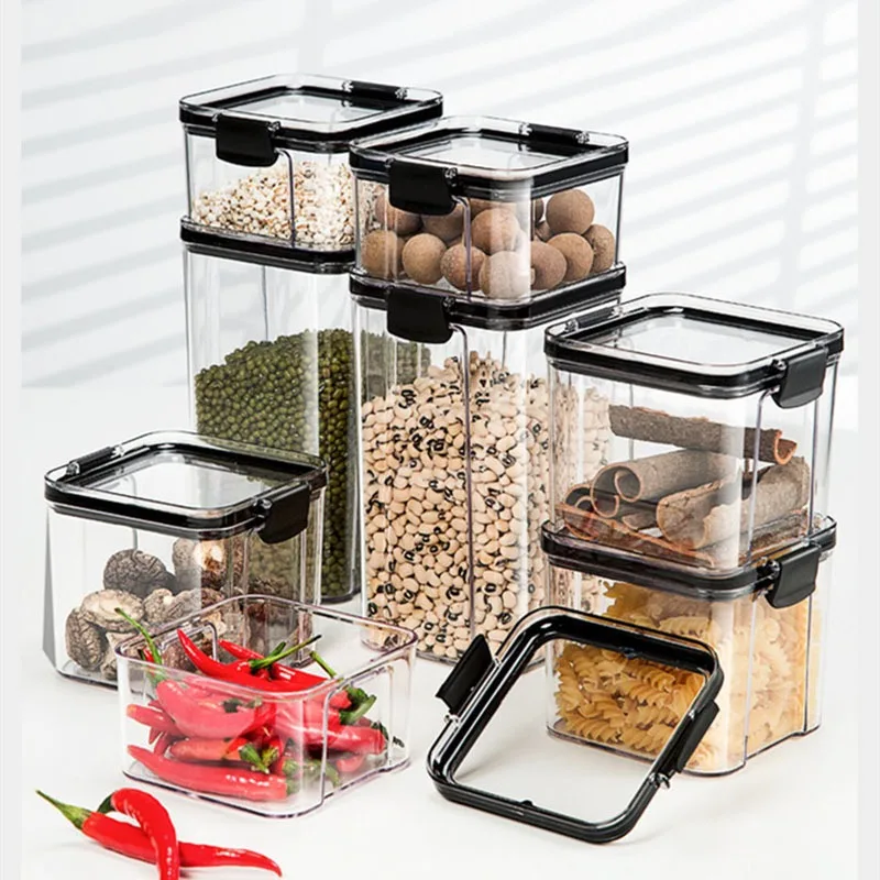 

Airtight Food Storage Container Kitchen Organization and Storage Food Storage Jar for for Cereal Flour Pasta Spice, Transparent