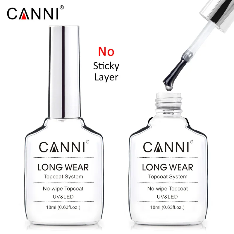 

CANNI New 18ml Long Wear Topcoat No-wipe Non-cleansing Diamond Super Bright Glossing Top Coat Updated than Tempered Topcoat