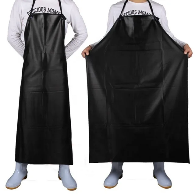 

Black Car Industrial Long Washable Oil-proof Apron PVC Apron, Can be customized