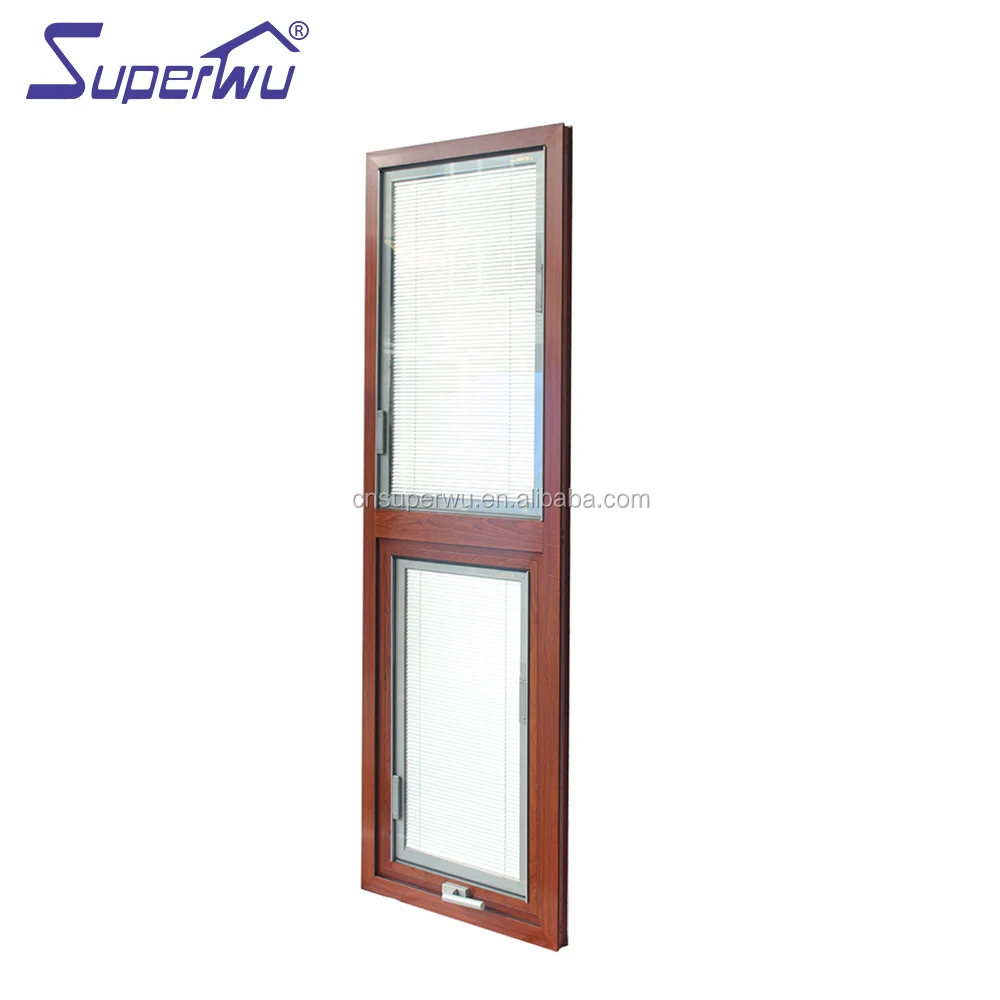 High quality wooden grain Product Warranty Soundproof aluminium awning window
