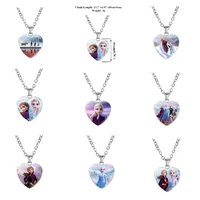 

SAF 2020 New Frozen 2 Elsa Anna wholesale hot selling fashion simple kids chunky heart pendant necklace jewelry for gift