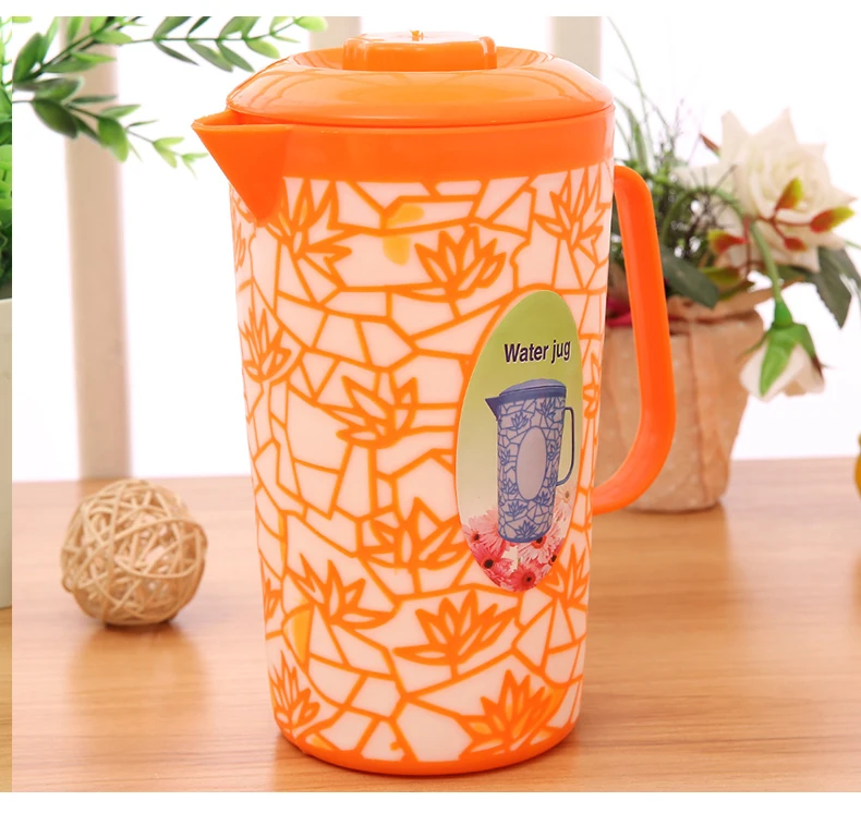 Drinkware Custom Printed Orange Plastic Water Cooler Jug With Cups Set
