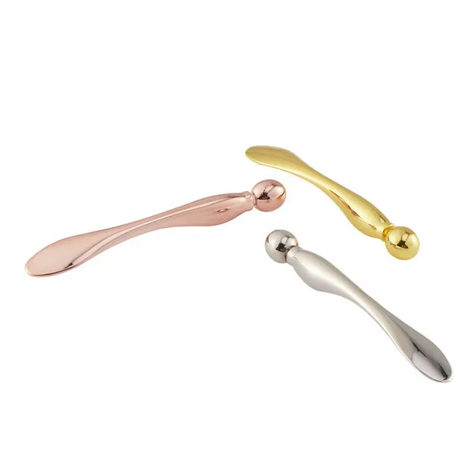 

Zinc alloy metal face massage stick gold silver rose gold facial cream spoon metal eye cream scoop spatula