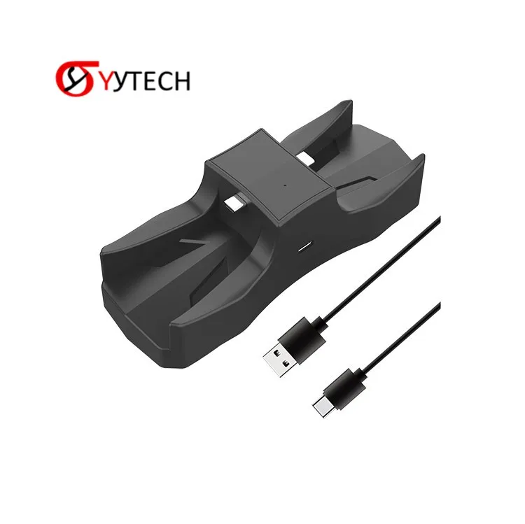 

SYYTECH New Dual USB Gamepad Charger Game Controller Dock Stand Station For PS5 Video Game Accessories