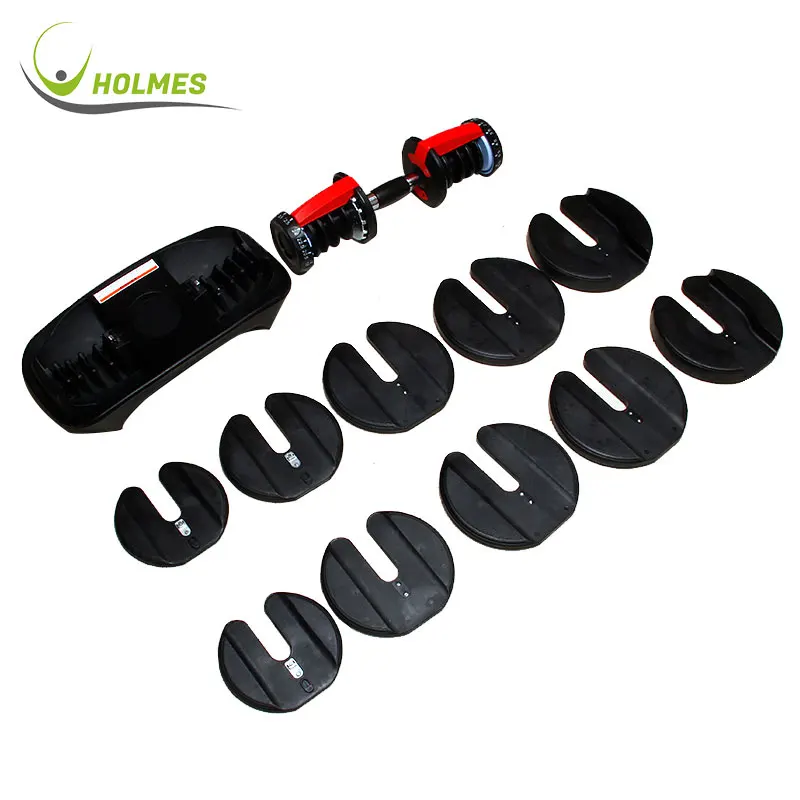 

Gym home indoor fitness equipment adjustable dumbbell weights 40kg, Black+red