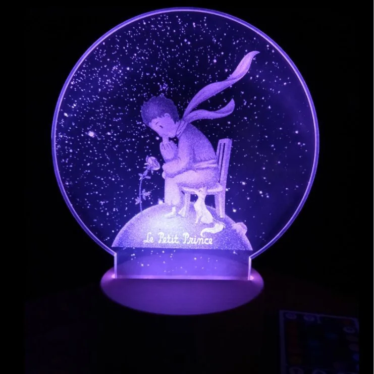 Artificial Cartoon Prince Acrylic Creative USB Charge 3D Laser Engraving Gift Lamps LED Night Lights