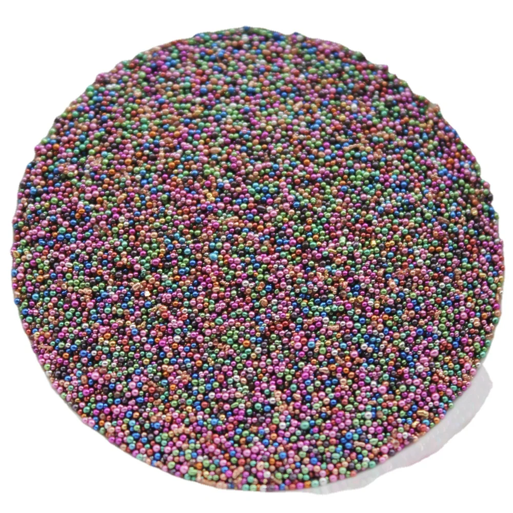 

0.6-0.8mm Plating Glass Beads No Hole Colorful Round Beads, As picture