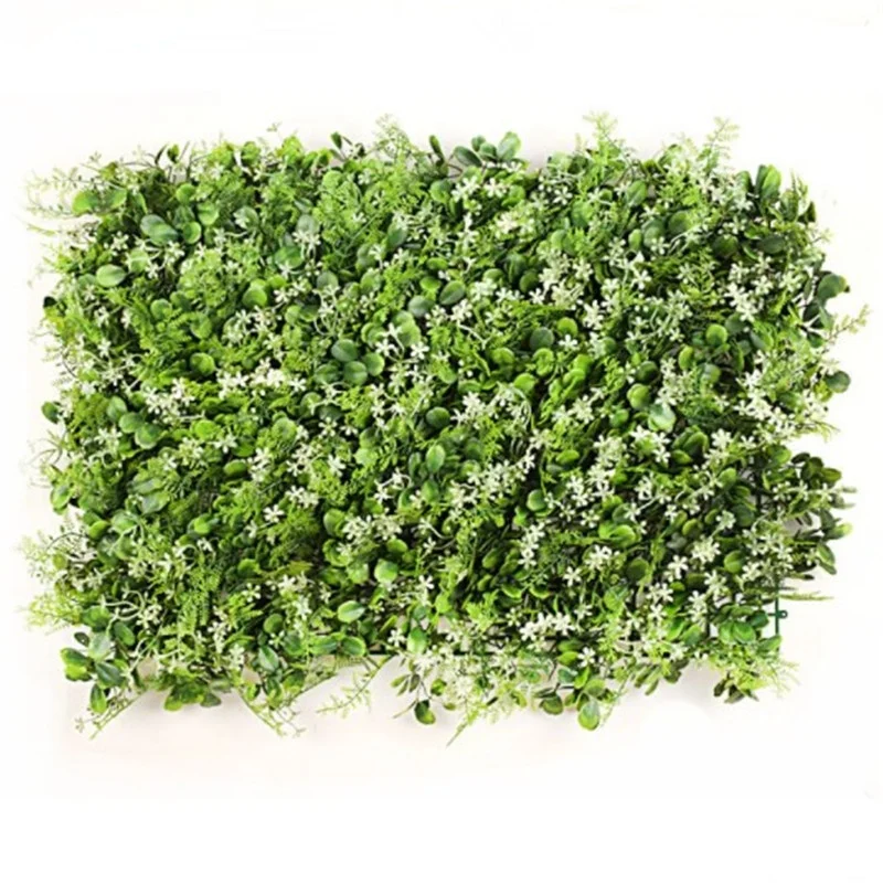 40*60cm Customized Decorative Durable Plastic Hedge Artificial Plant Wall UV Protected Leaves Vertical Green Wall