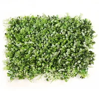 

40*60cm Customized Decorative Durable Plastic Hedge Artificial Plant Wall UV Protected Leaves Vertical Green Wall