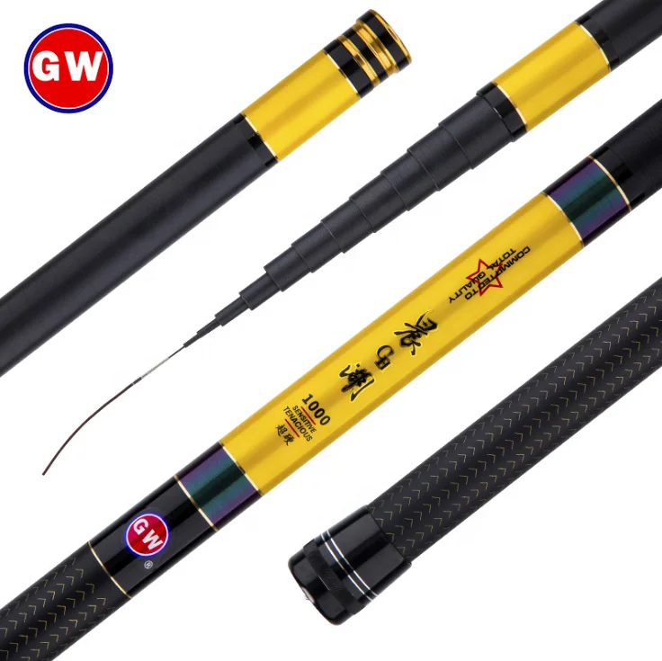 

GW carbon fiber Powerful Super hard Ultralight Hand pole Shore 8m/9m/10m Fishing Rod, As pictures show