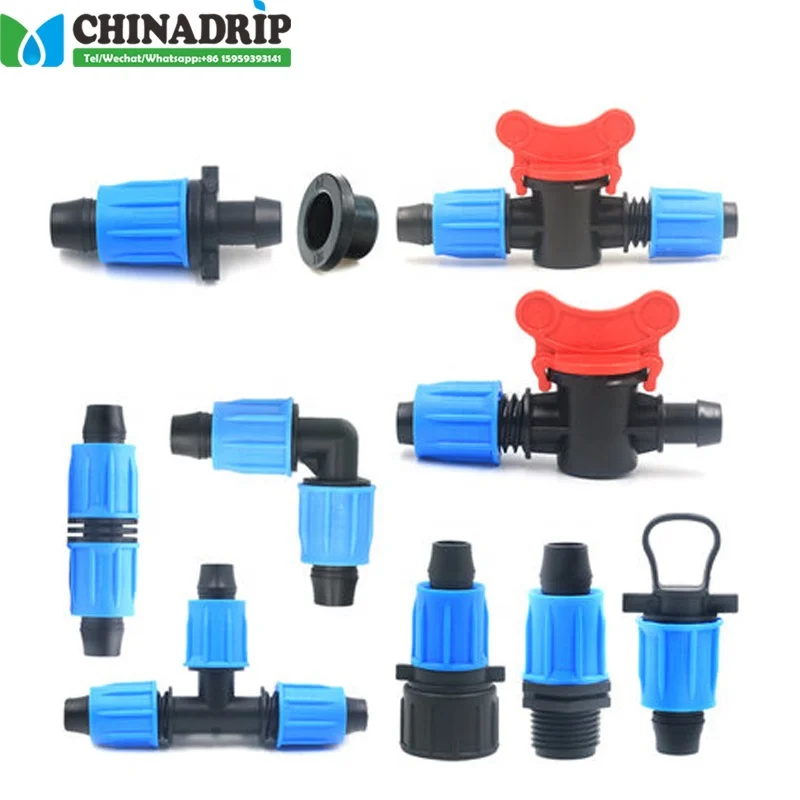 

agricultural drip irrigation system pipe fittings, Blue. geen.etc