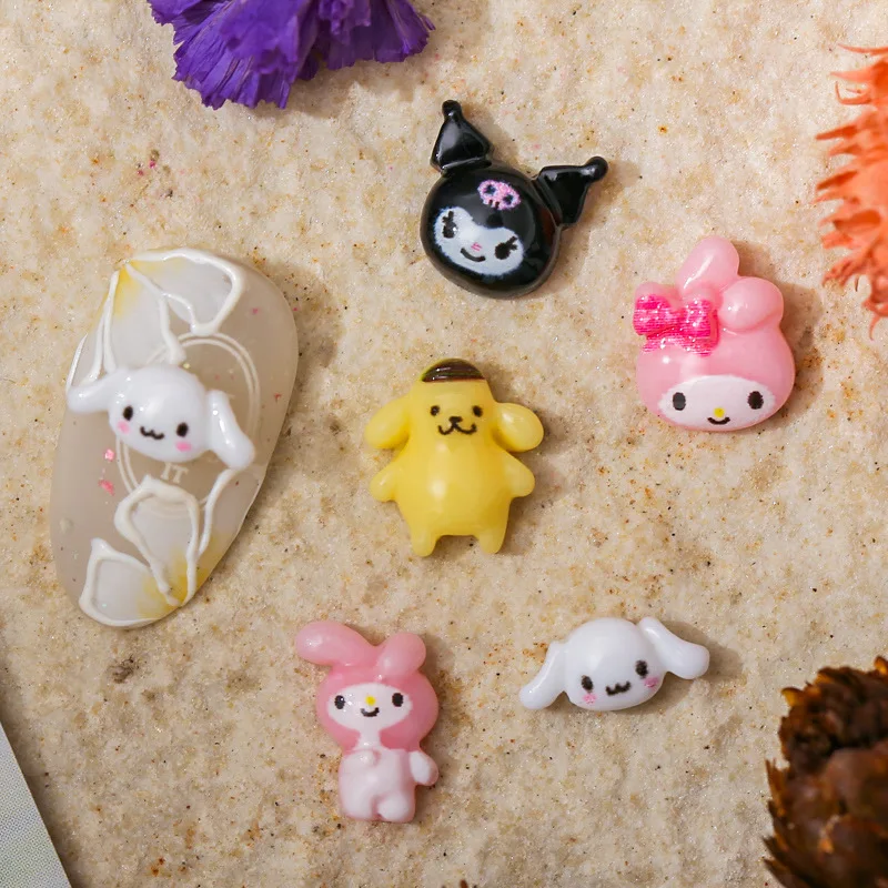 

100pcs/bag 2021 Popular Plastic Nail Decoration mixed cartoon plastic resin kawaii nail charms for nails