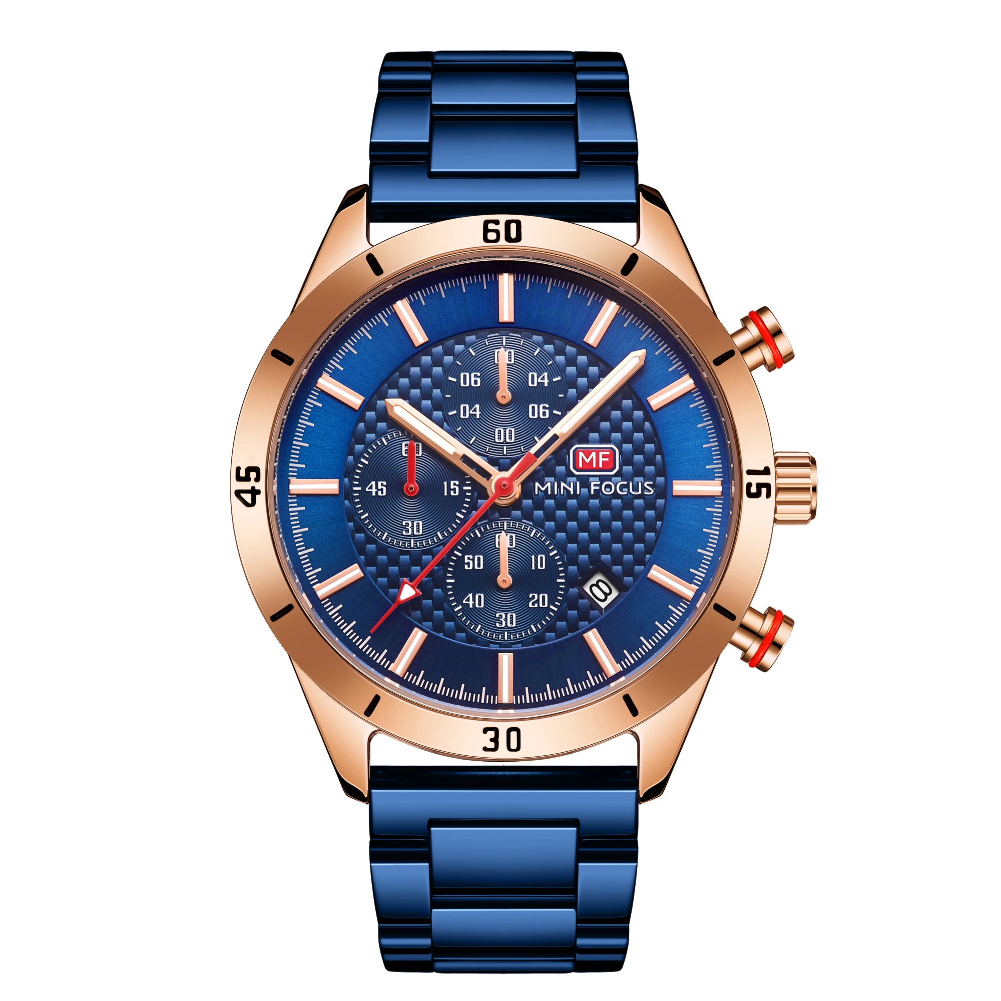 

Business Multifunctional Watch Calendar Noctilucence Waterproof Steel Strap Men's Watch, 4 colors